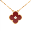 Van Cleef & Arpels Vintage Alhambra Carnelian diamond Necklace
